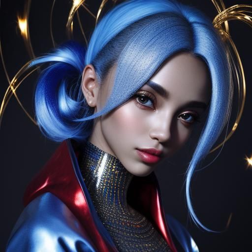 Surreal Portrait in Pink, Glamorous 3D Render