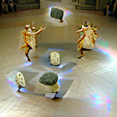 Stone Statue Dancing in Sunlight