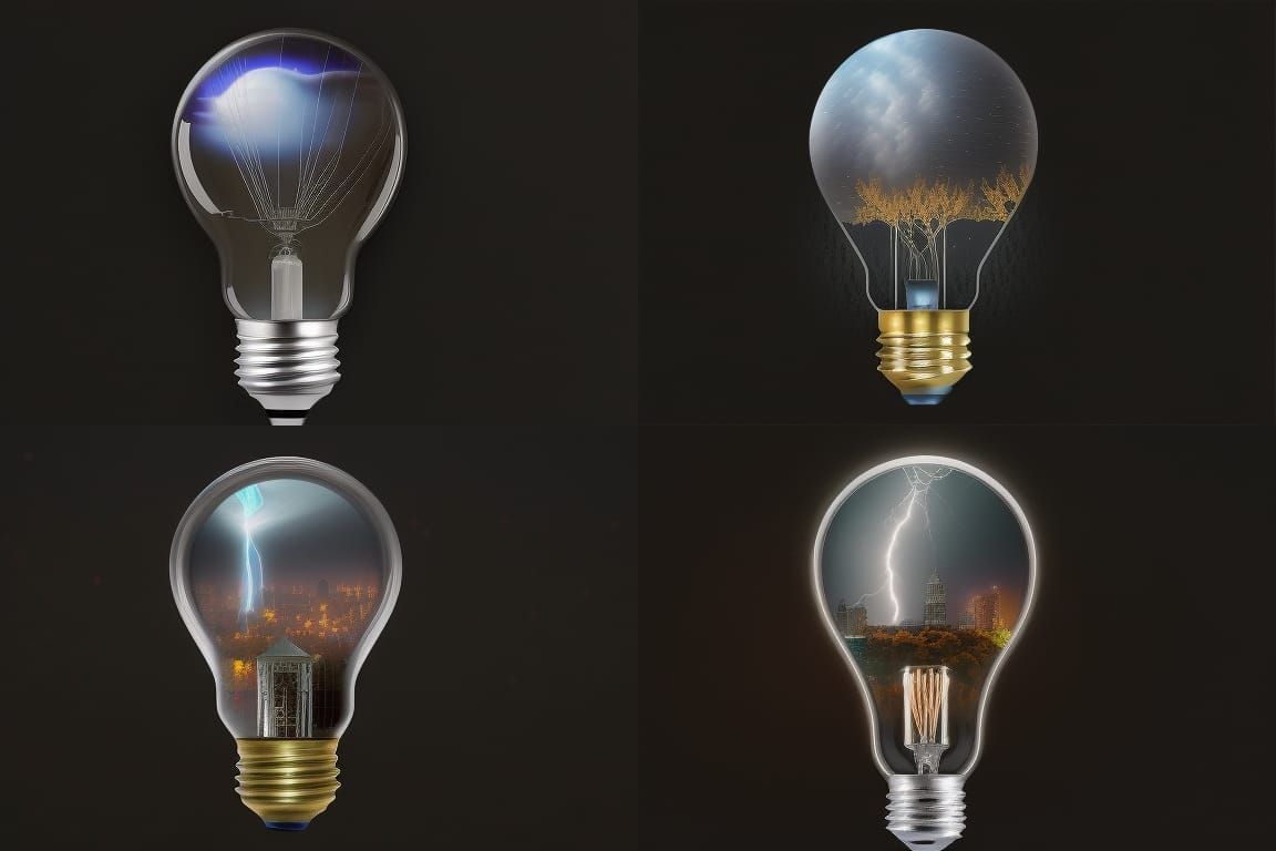 City in a Light Bulb Fantasy