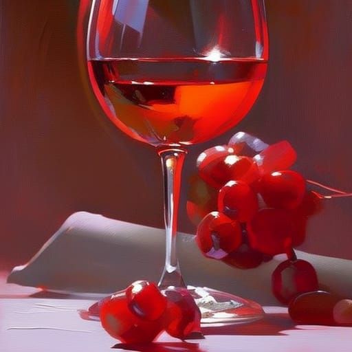 Red Wine Spill: Detailed Painting