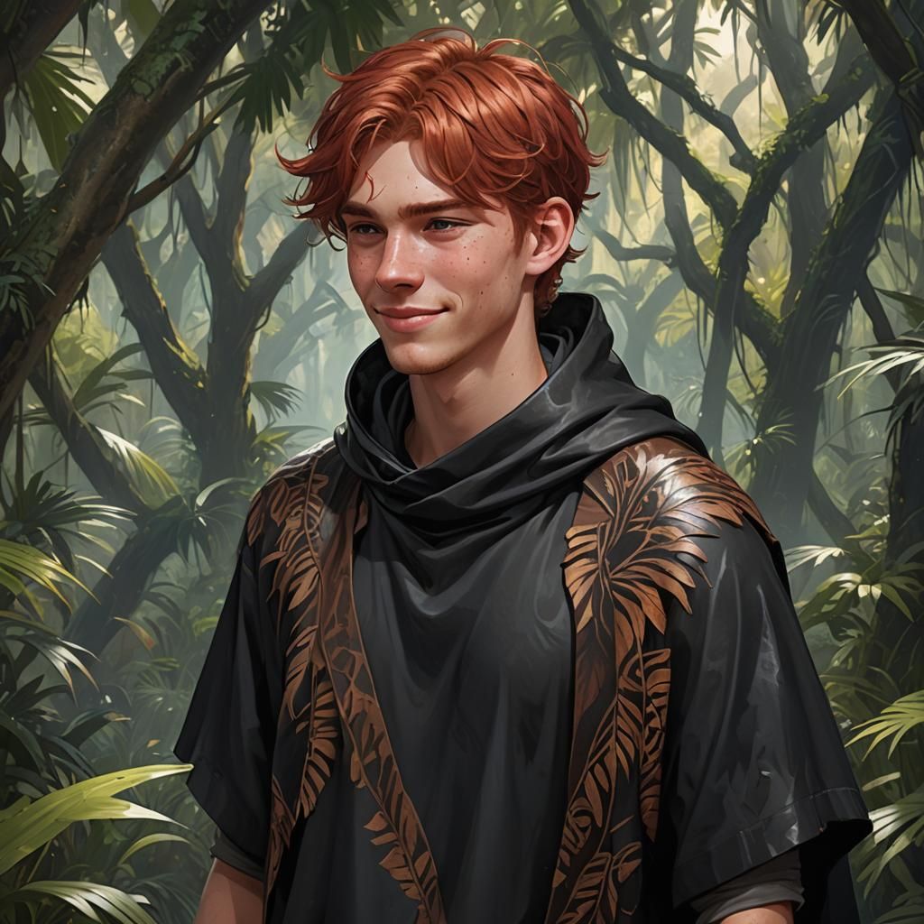 Teen in Jungle, Hyperdetailed Artgerm-Inspired Portrait