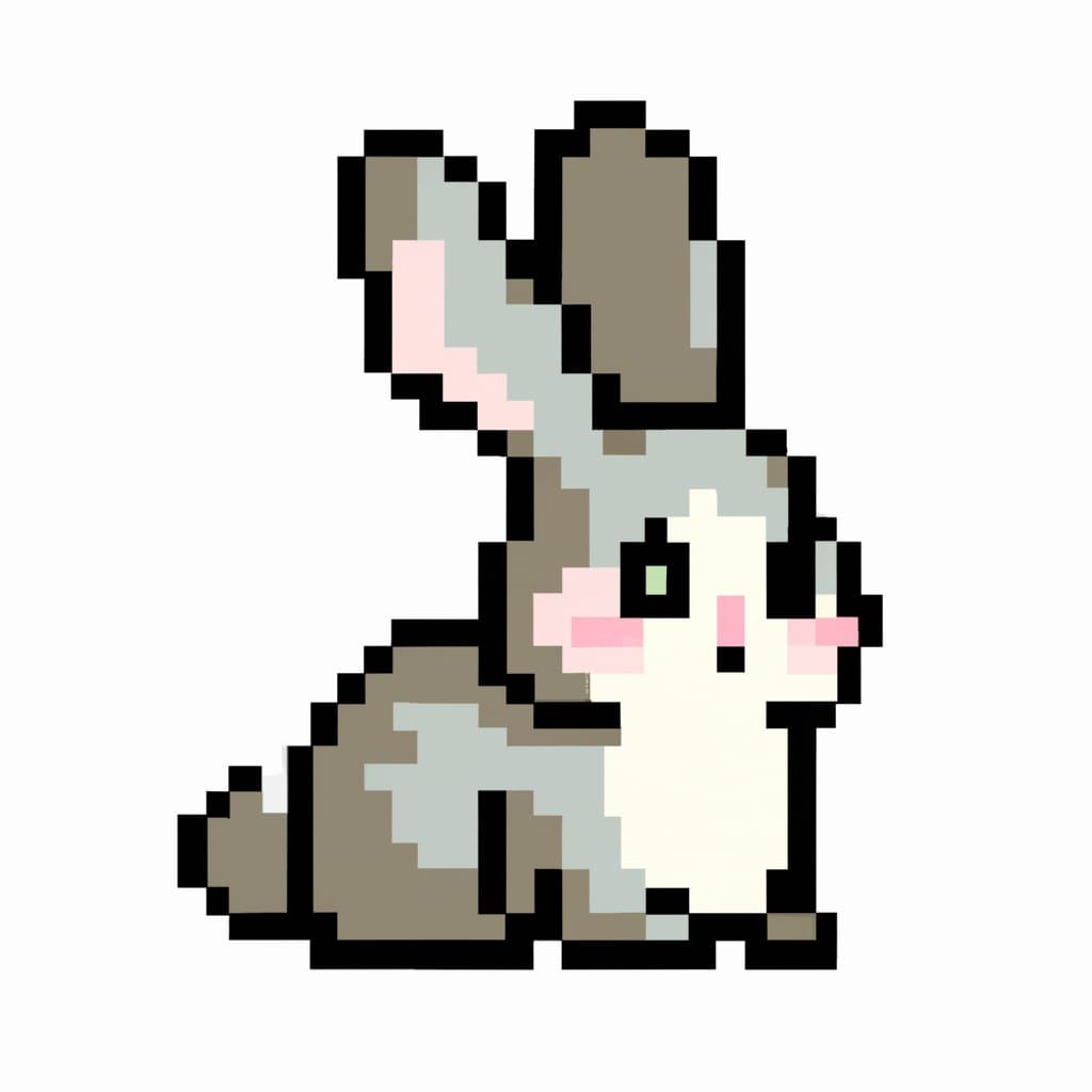 Retro Pixel Art Rabbit Game Icon