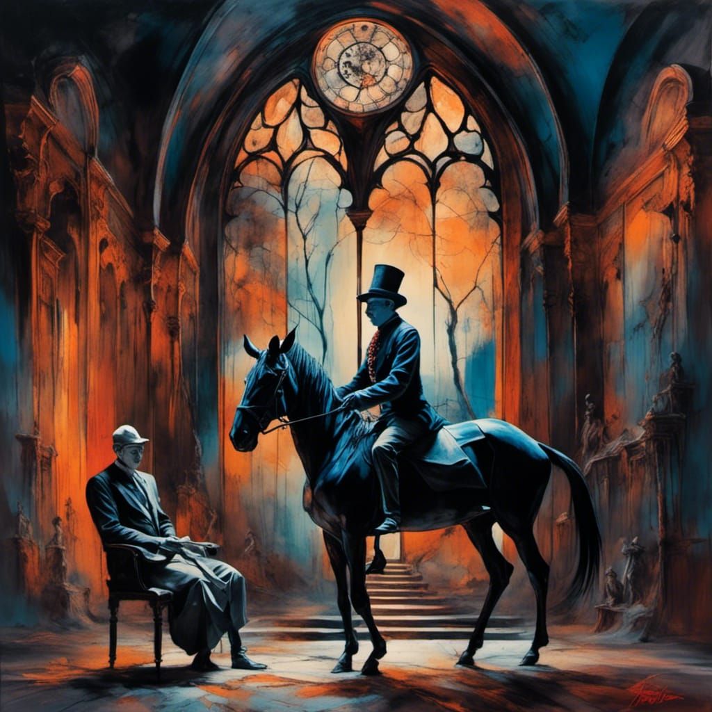 Mime on Zebra in Monastery: Magic Realism