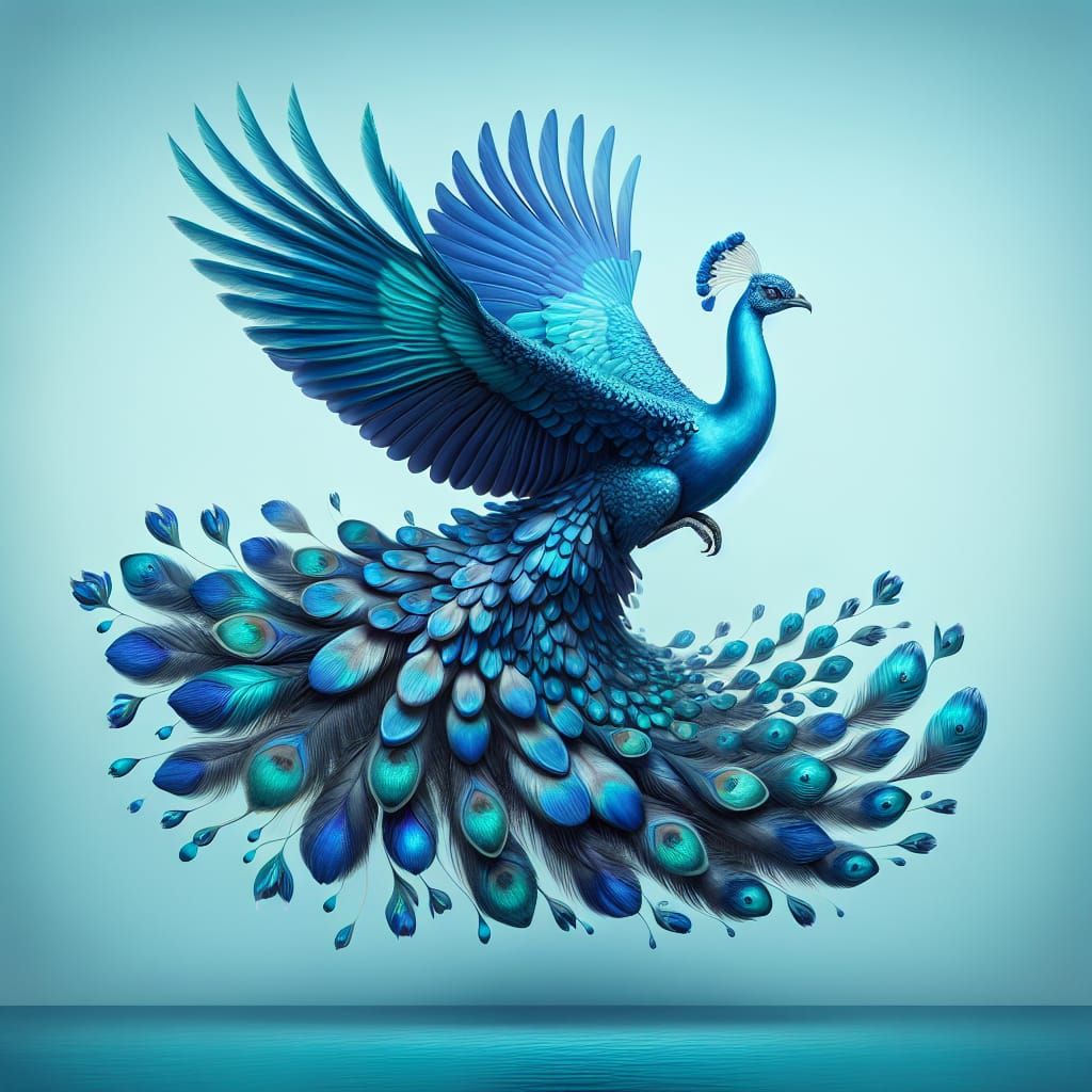 Blue Bird in Flight: National Geographic Style