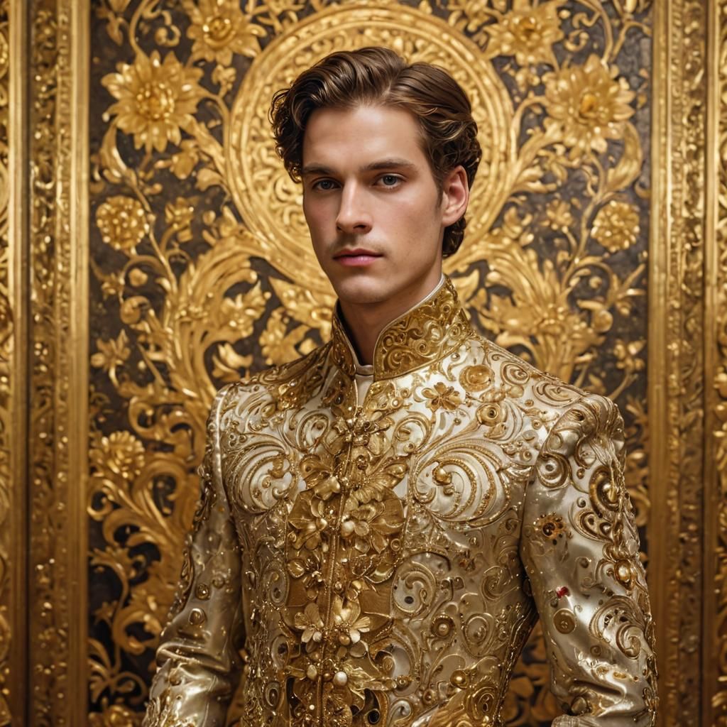 Symbolist Portrait of a Prince in Klimt's Style