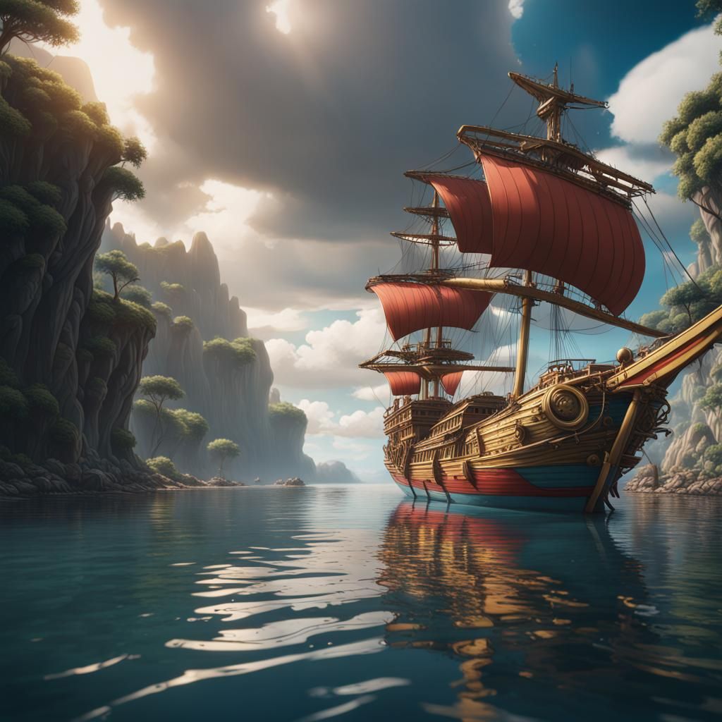 Detailed Matte Painting of Luffy in 8K