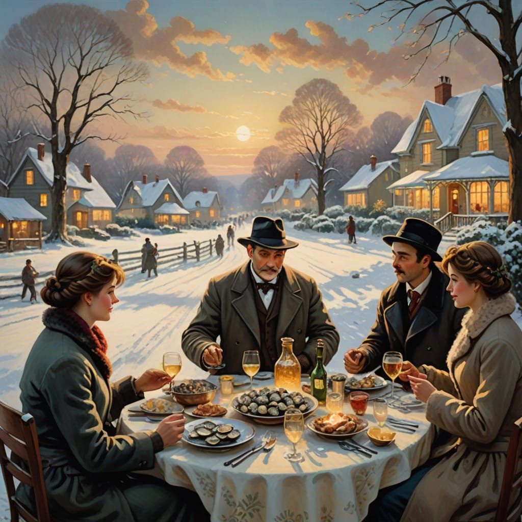 Winter Wonderland Aperitif in Soft, Golden Light