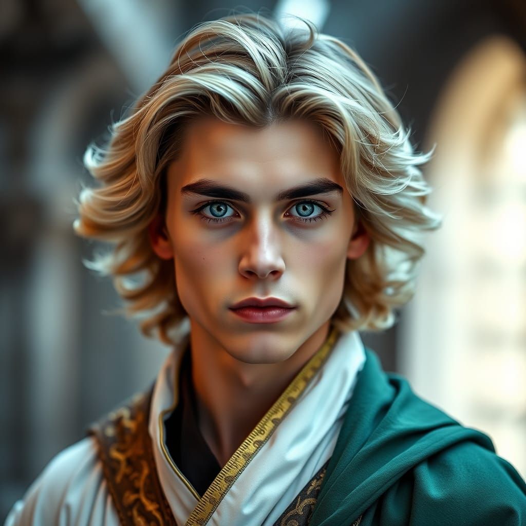 Close-Up Portrait of a Blond Man in Studio Lighting