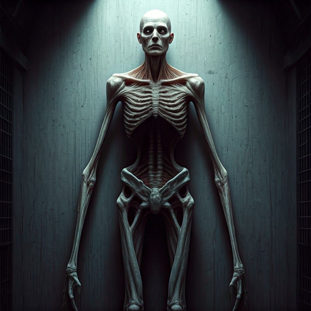 Towering Humanoid Figure in a Dark Biomechanical Style