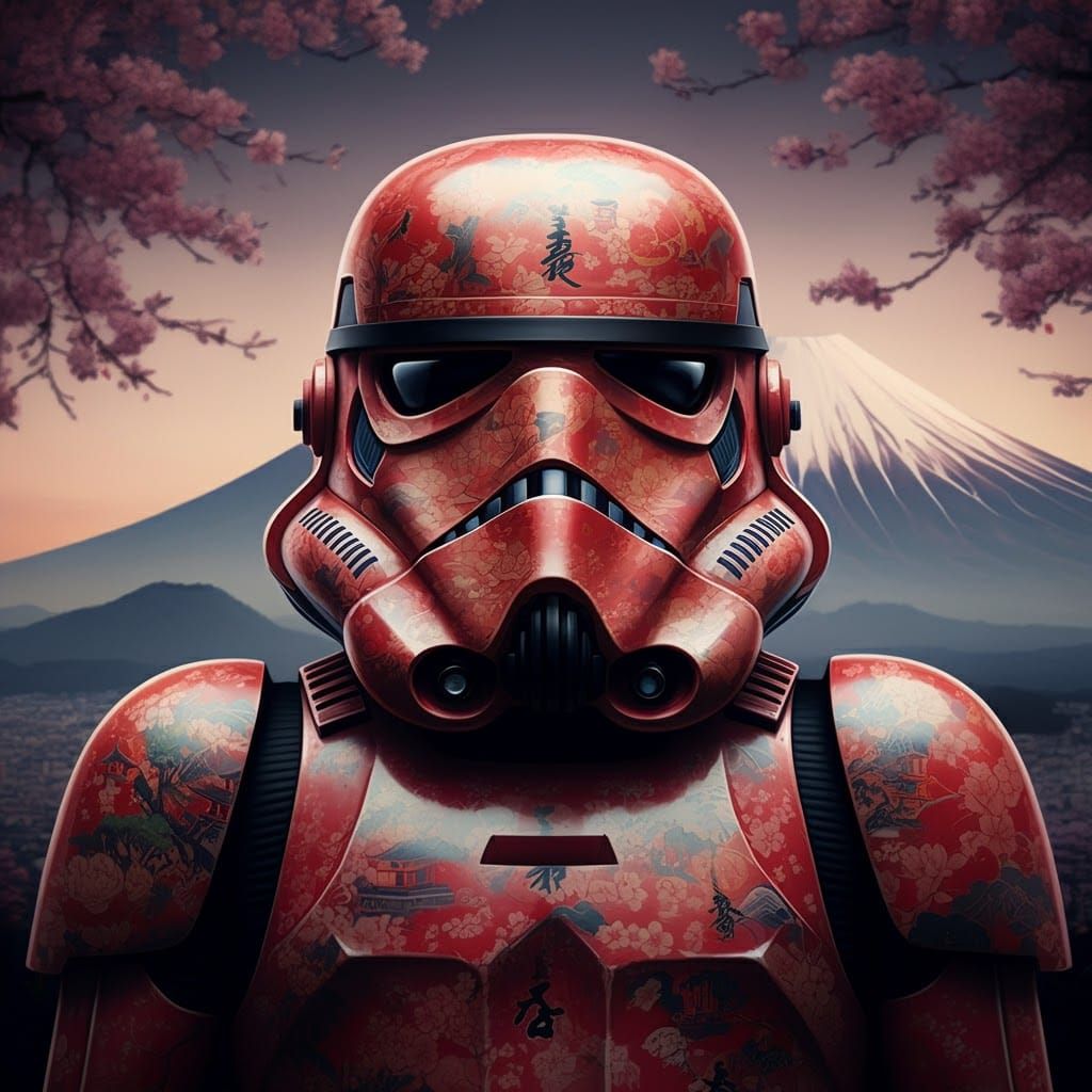 Stormtrooper Adorned with Japanese Art