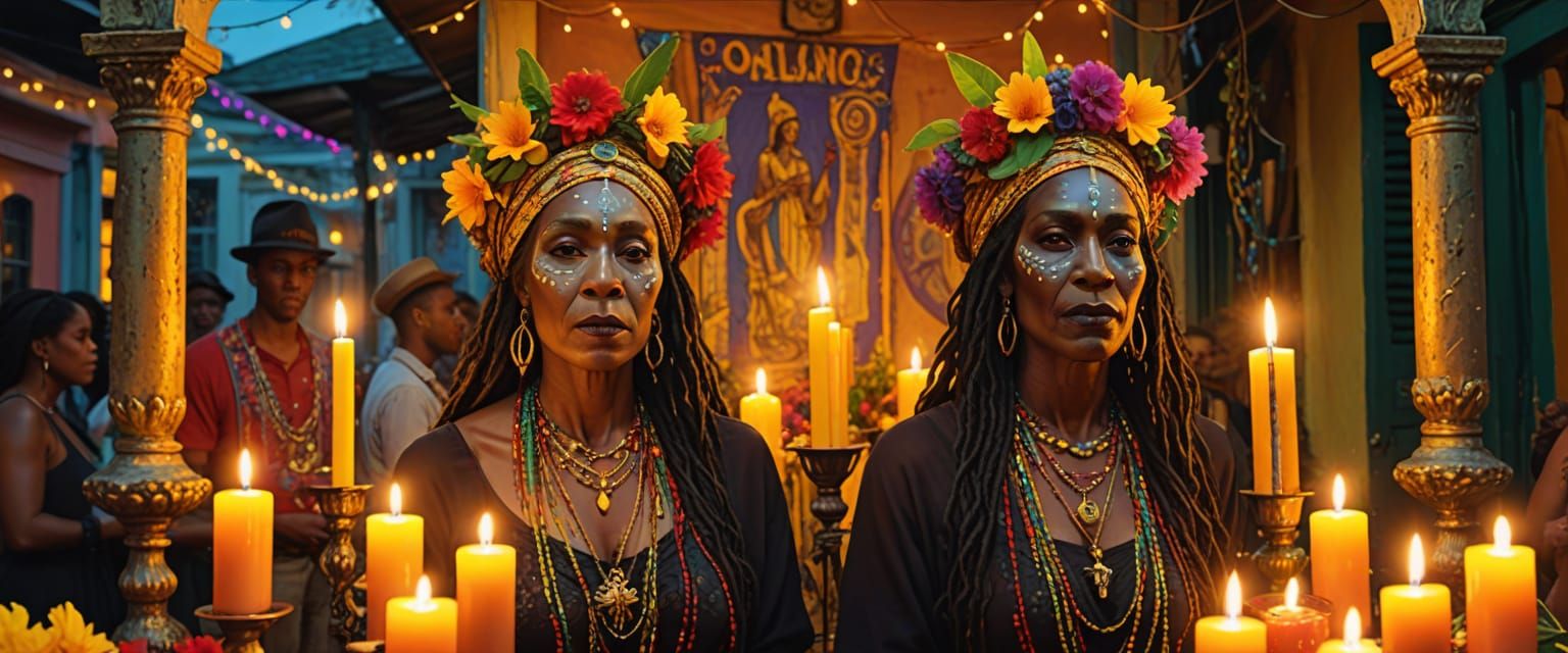 New Orleans Voodoo Priestess in Fauvist Style