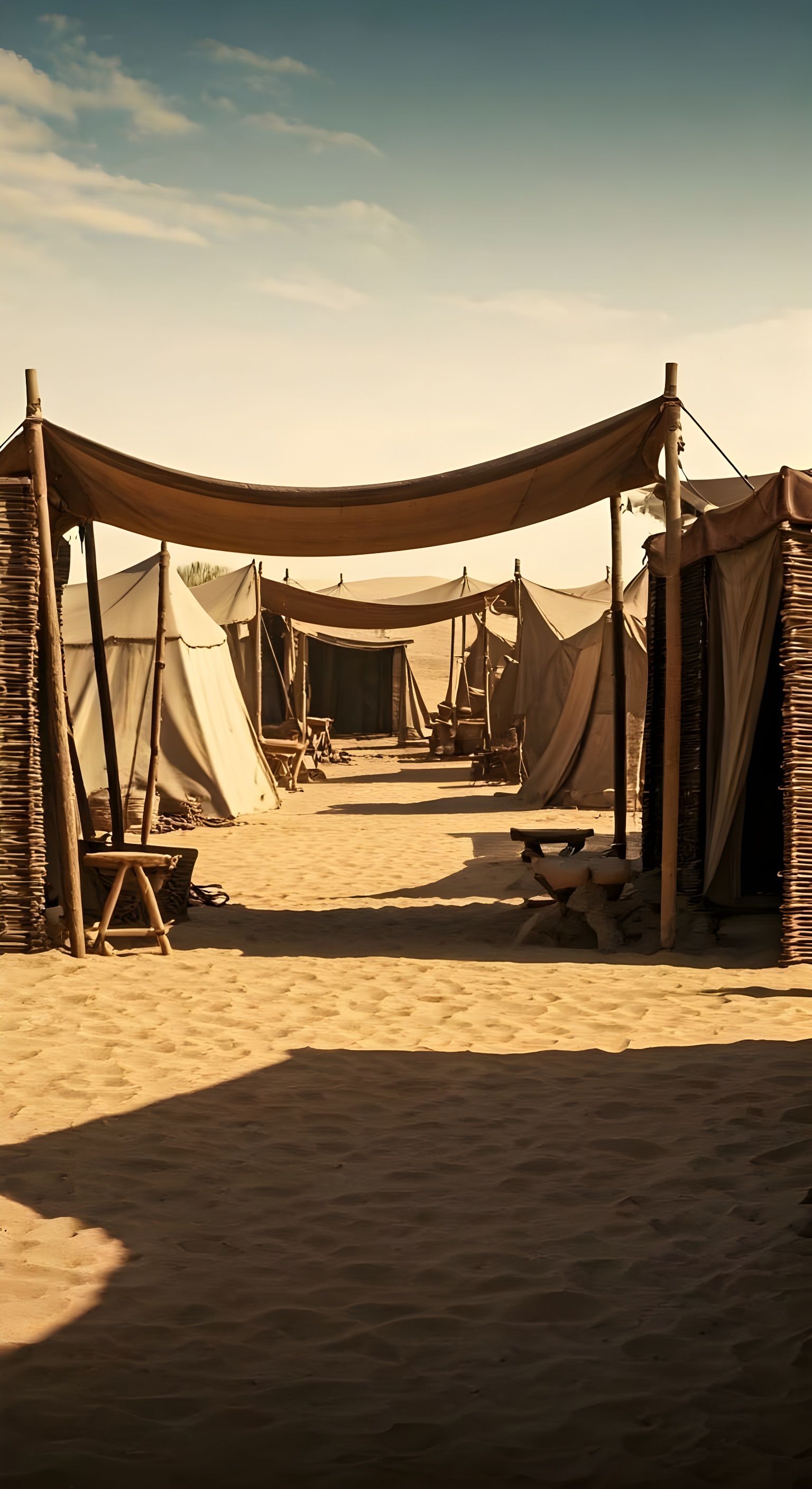 Ancient Israelites' Desert Encampment in Cinematic Film Styl...