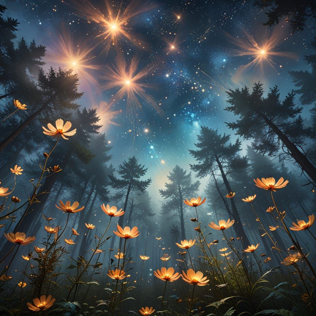 Cosmos Rising: Surreal Dreamscape at Dusk