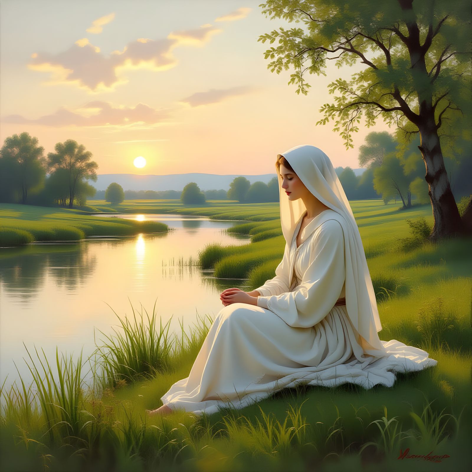 Pastoral Scene: Green Pastures and Still Waters