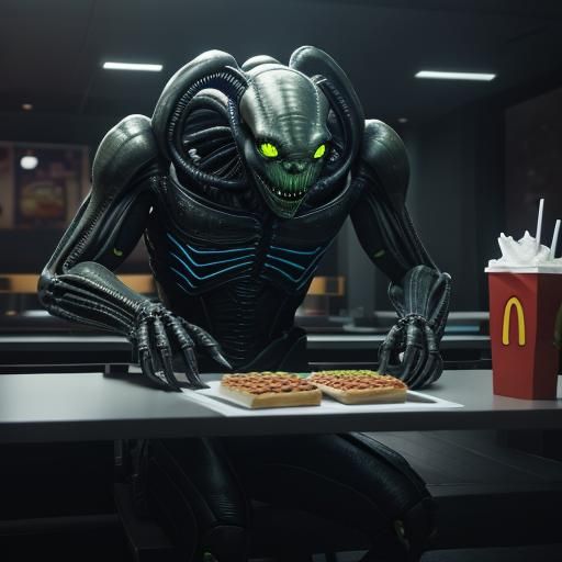 Alien Employee at McDonald's: 3D Game Cinematic