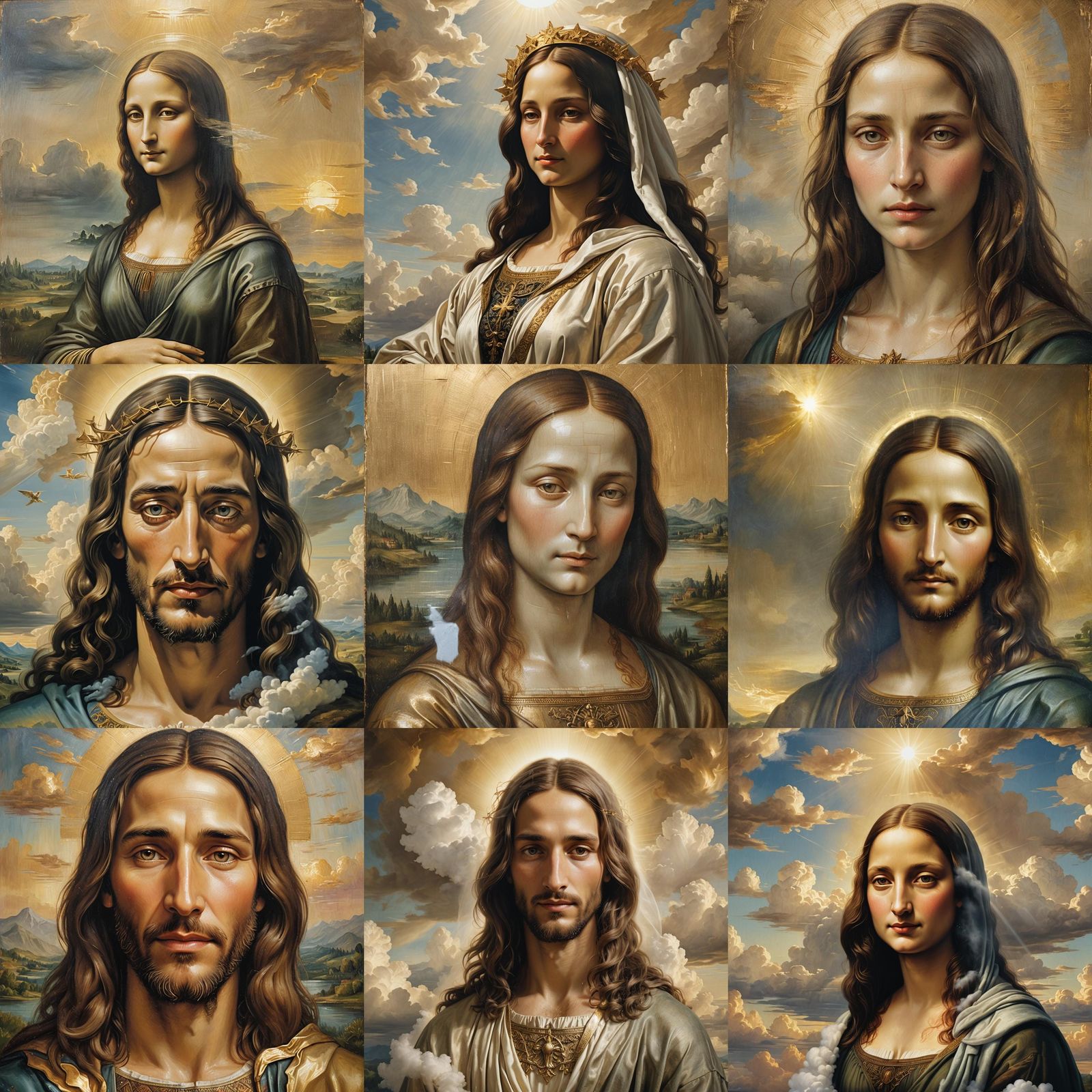 Mona Lisa as Weeping Jesus: A Divine Portrait
