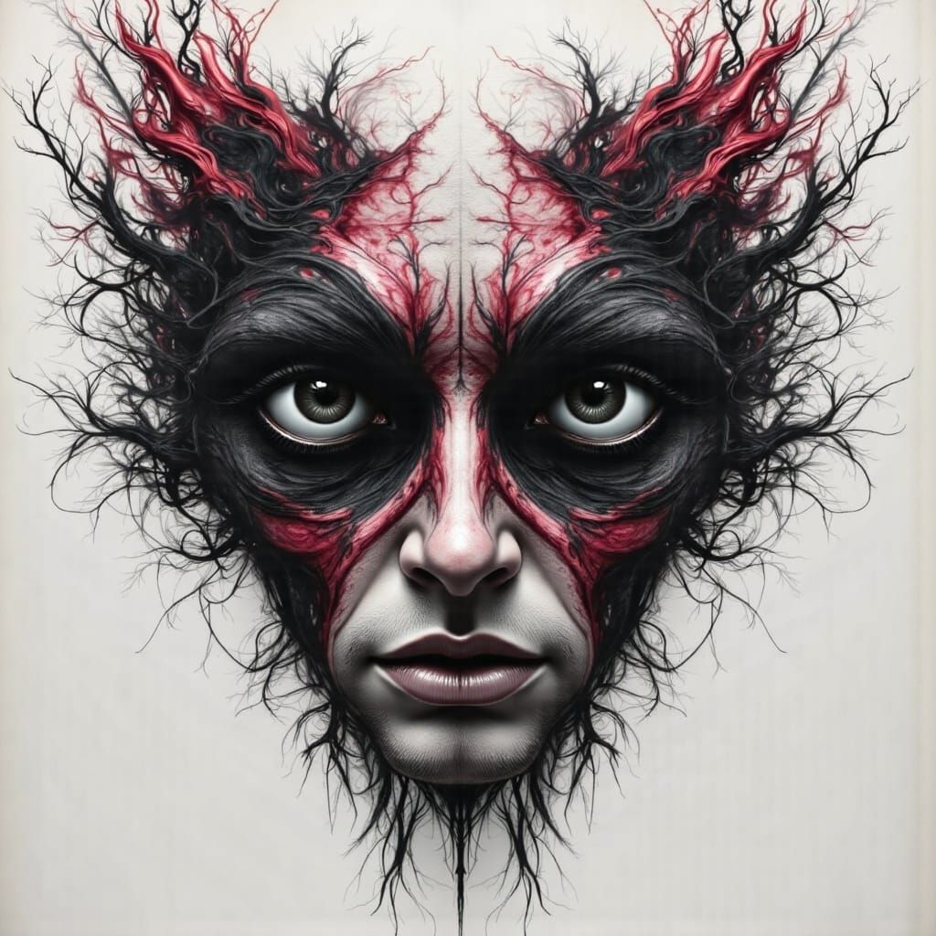 Hyperrealistic Rorschach Test in Photorealistic Style