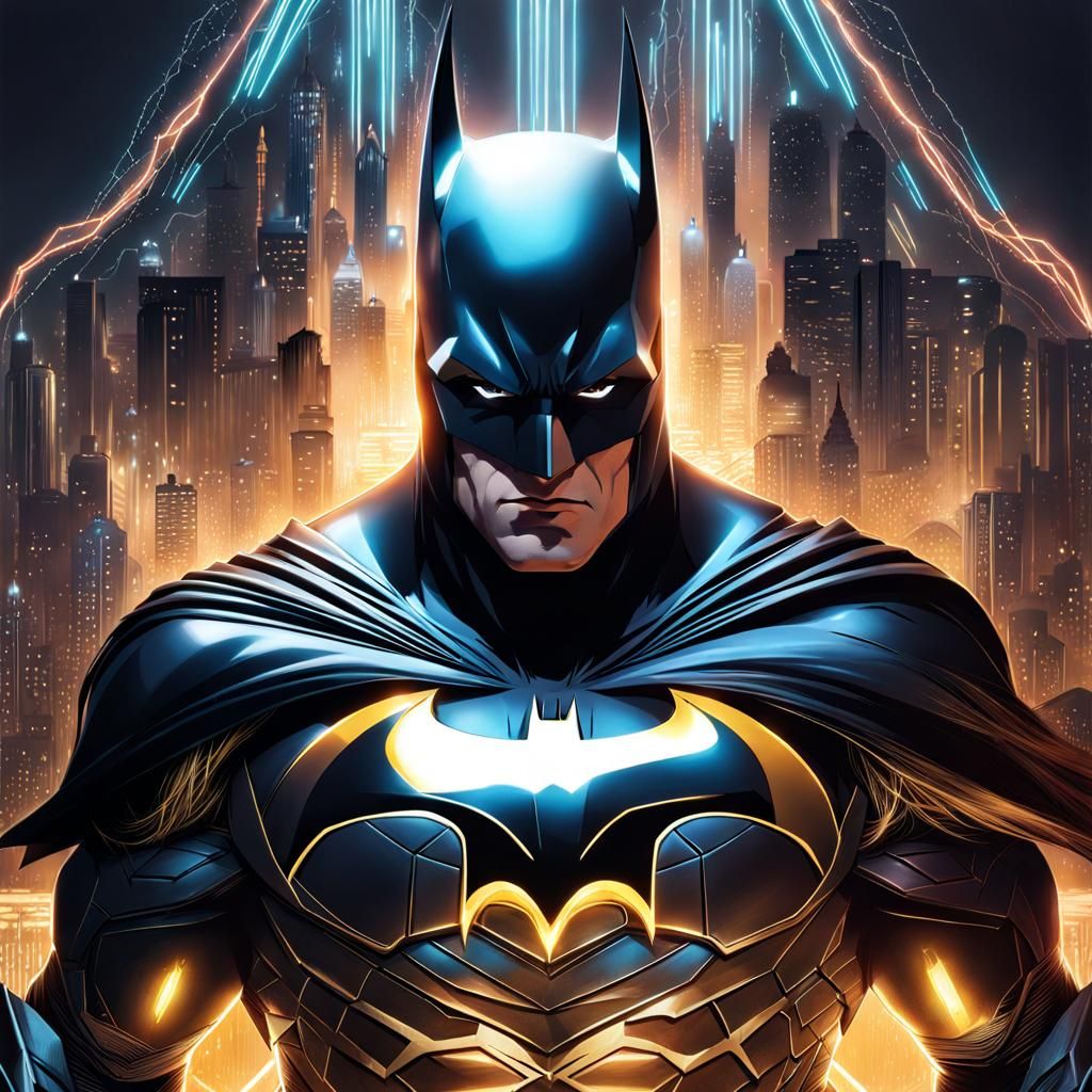 Batman as Hyperdetailed Energy Battery in Digital Art