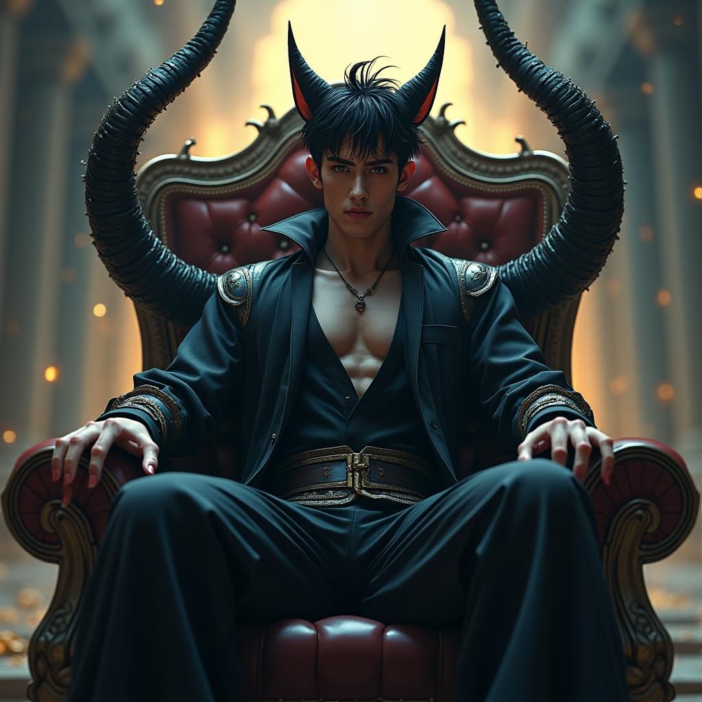 Cat-Eared Hero on Throne with Displacer Tentacles