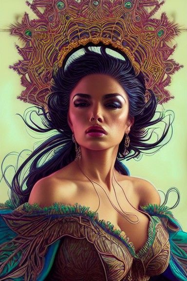 Serene Noir Portrait of Hispanic Woman in Silk