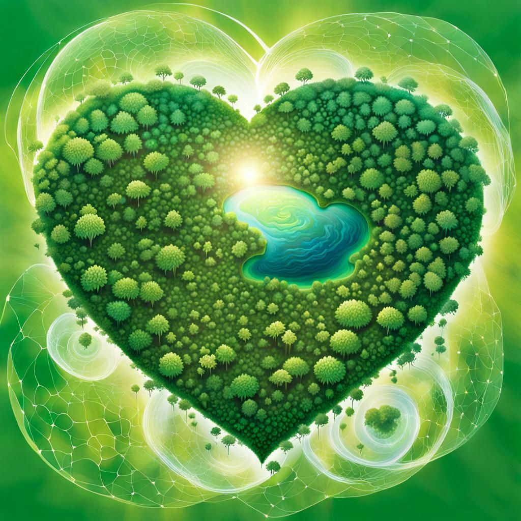 Earth as a Green Heart: Interconnected Ecosystems