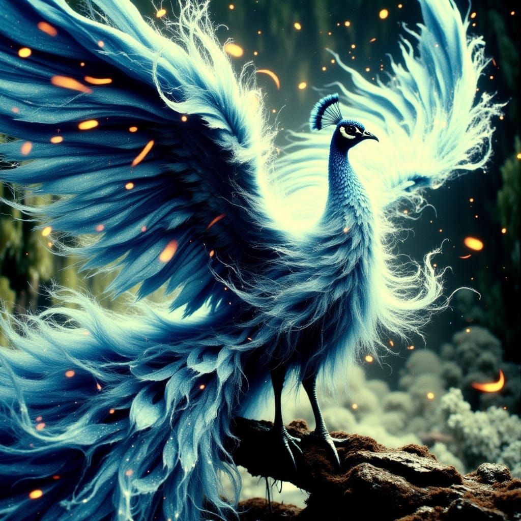 Majestic Peacock in Stormy Flight, in Don Macana's Cinematic...