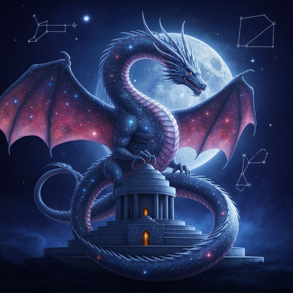 Celestial Dragon Guards Ancient Moon Temple