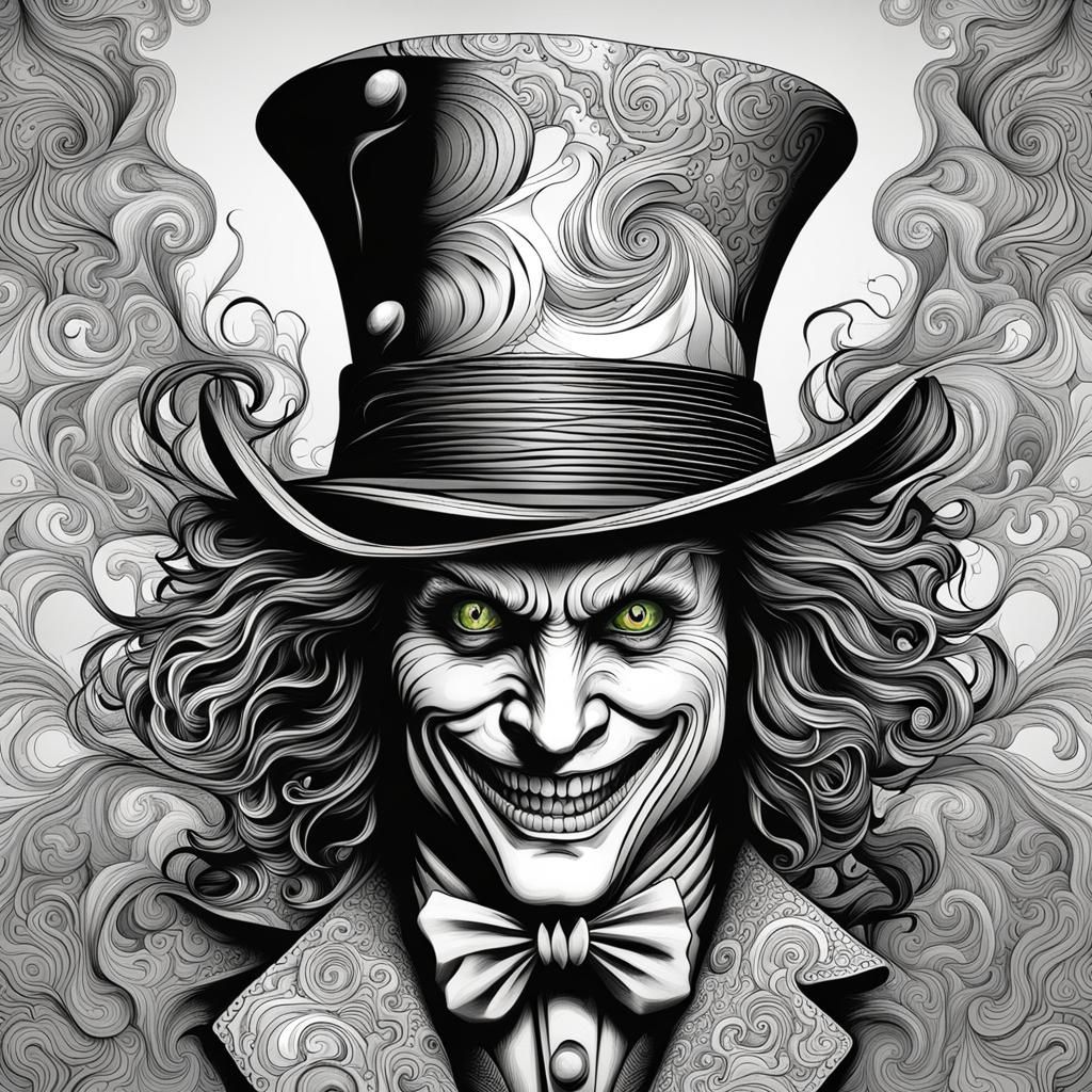 Mad Hatter Portrait with Terrifying Grin