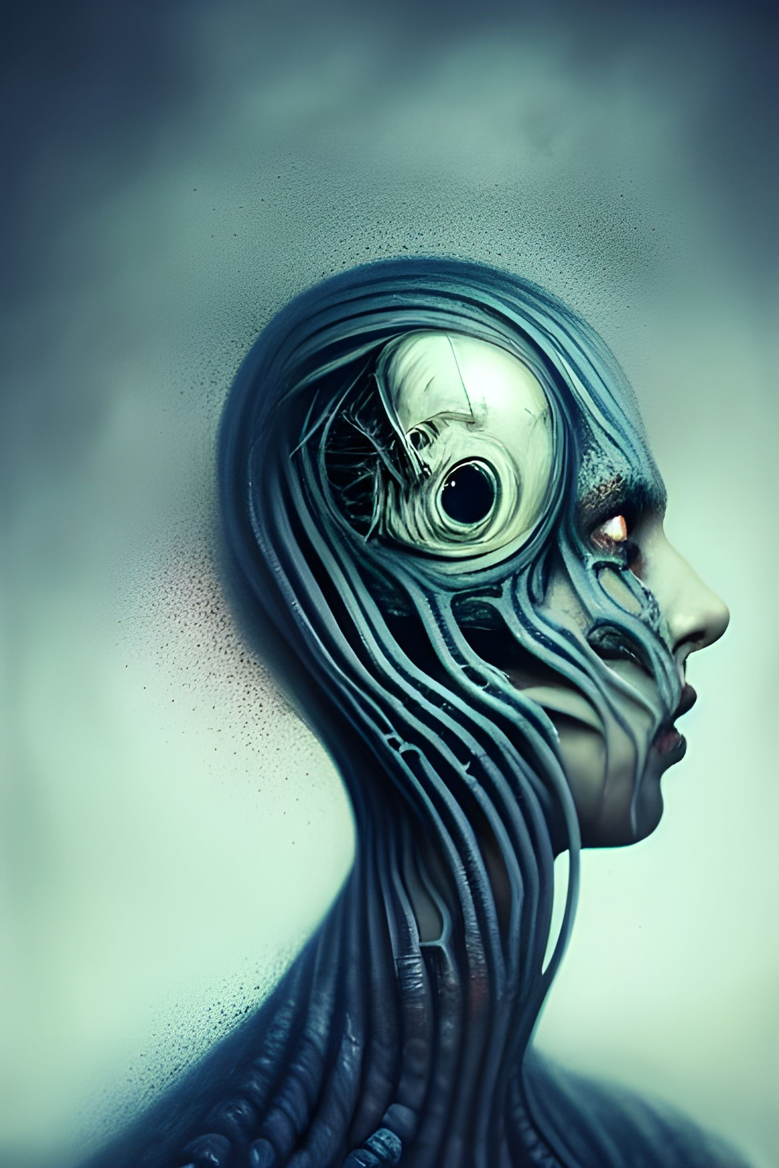 Surreal Grotesque Portrait in Giger Style