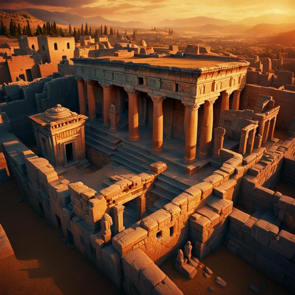 Phanagoria: Ancient Stone City at Sunset