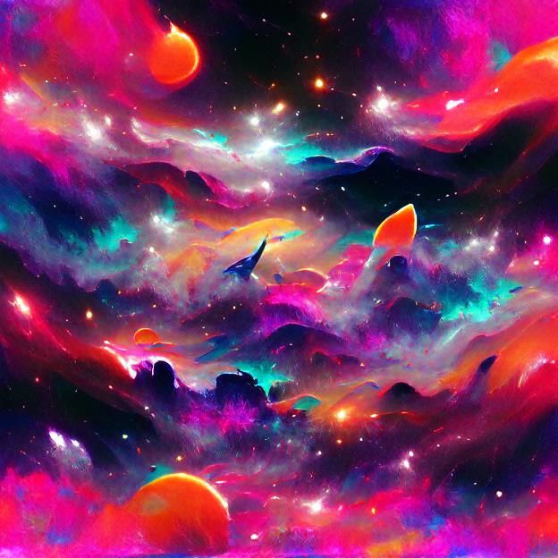 Vibrant Abstract Space Art