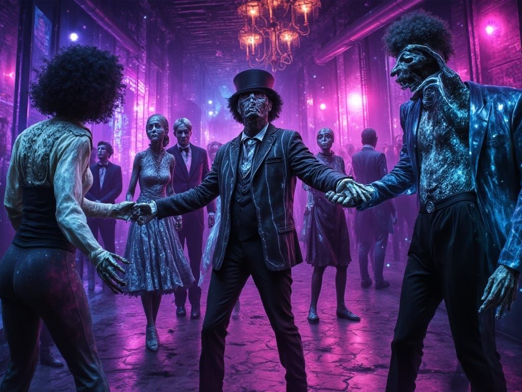 Undead Teens Dance at Haunted Prom in Neon Glow