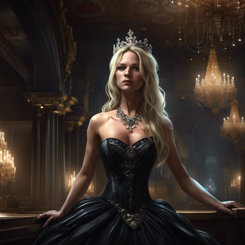 Fantasy Woman in Gown: Digital Art Masterpiece