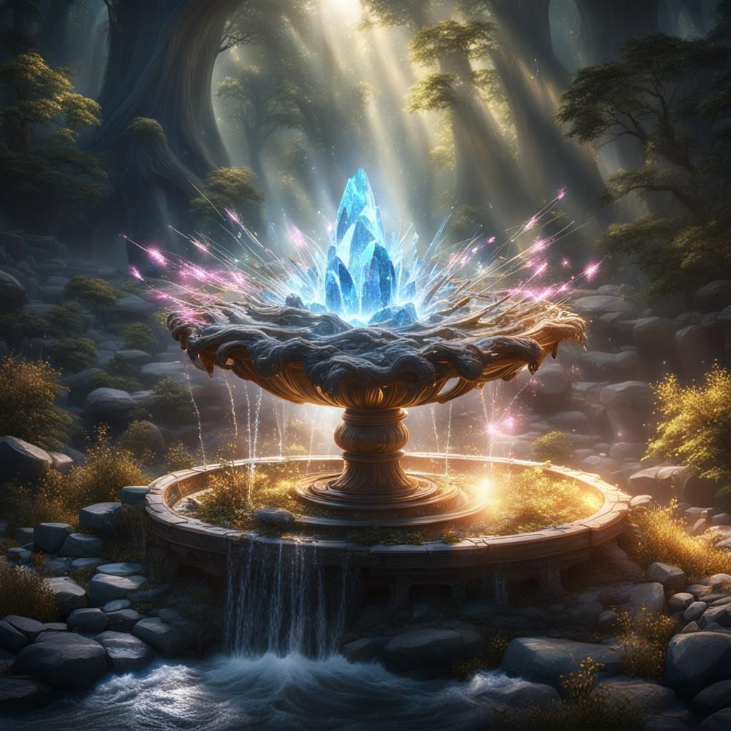 Crystal Whirlwind with Glittering Light Rays