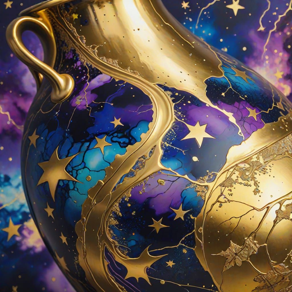 Surrealistic Japanese Vase in Golden Hour