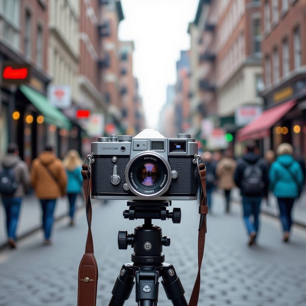 Vintage Camera Captures City Street Photography