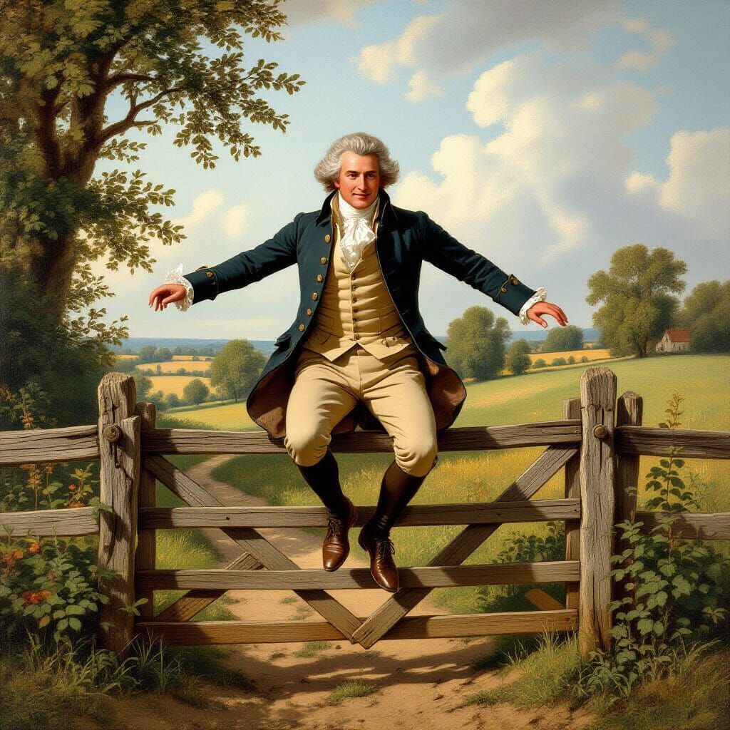 Elegant Gentleman's Leap in 18th Century Style