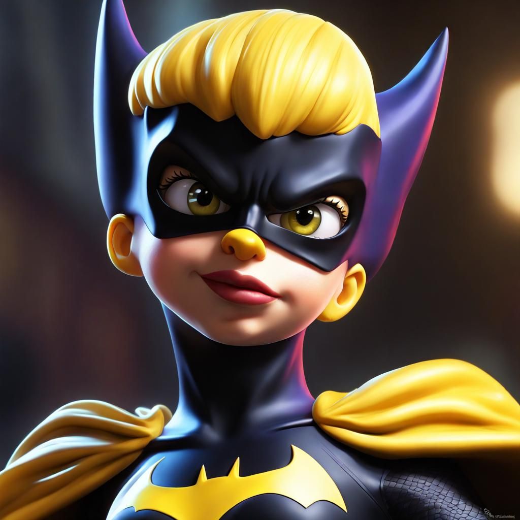 Lisa Simpson as Batgirl: Digital Art Portrait
