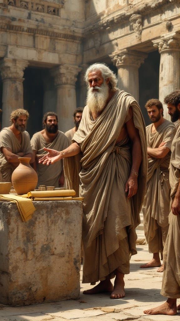 Ancient Greek Philosopher in a Miletus Courtyard