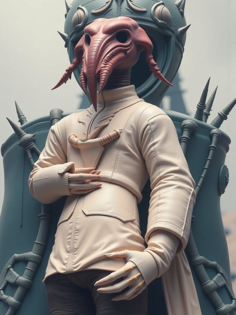 Mandalorian Bounty Hunter with Jar Jar Binks Head