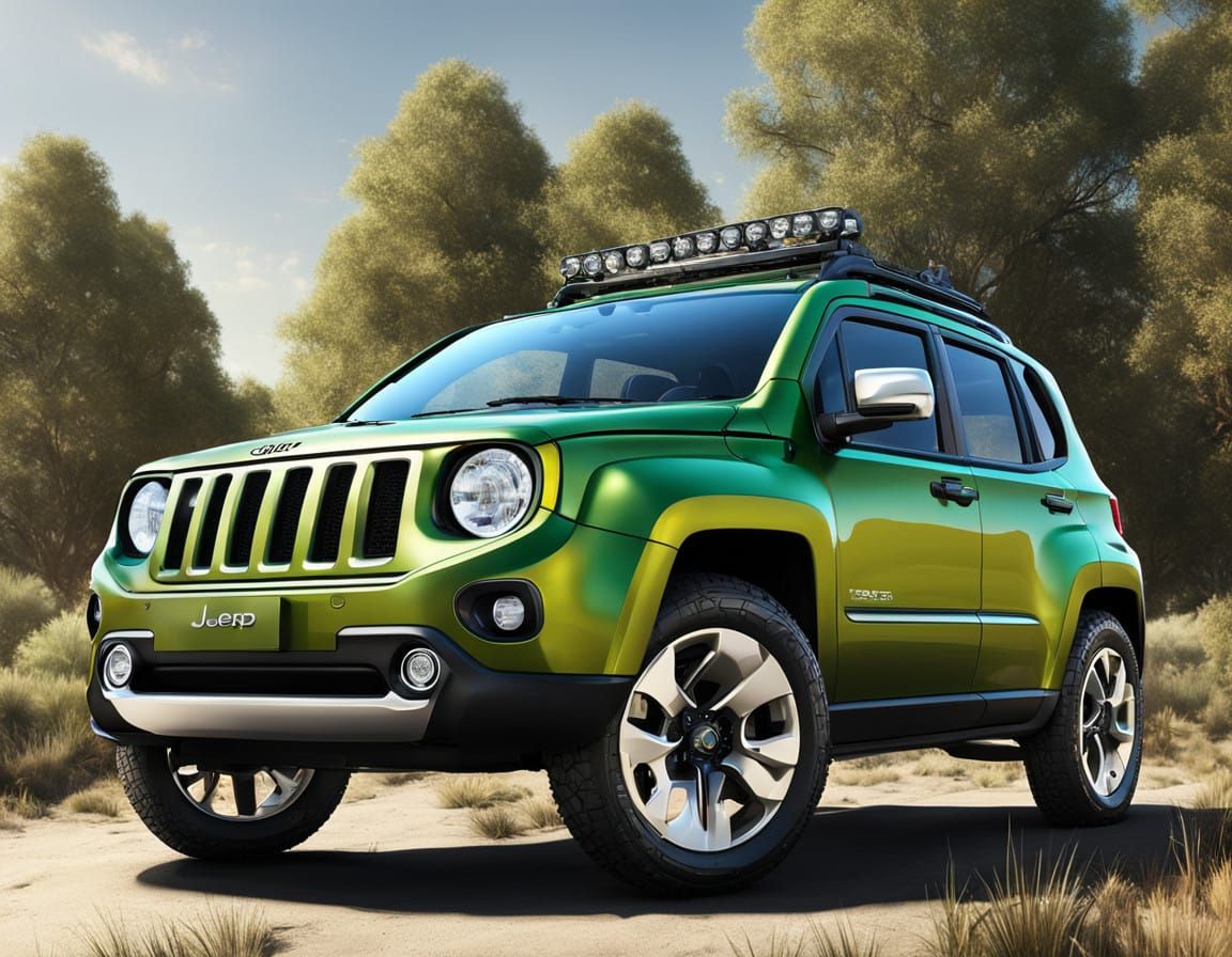 Hyper-Realistic 2013 Jeep Agya in Forest Green Metallic