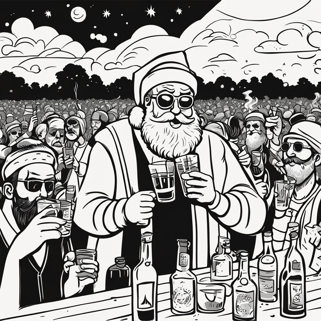Santa Rocks Glastonbury: A Cartoon Festive Party