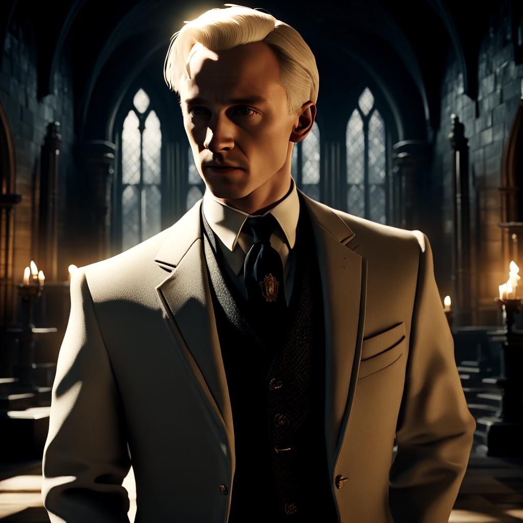 Draco Malfoy in Formal Wear with Opulent Accents