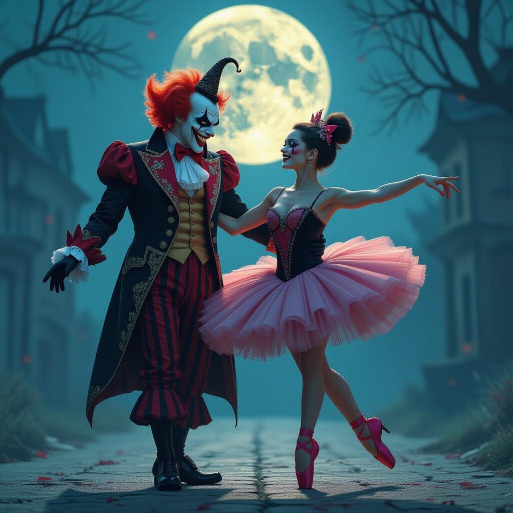 Gothic Romance: Vampire Clown and Ballerina Dance