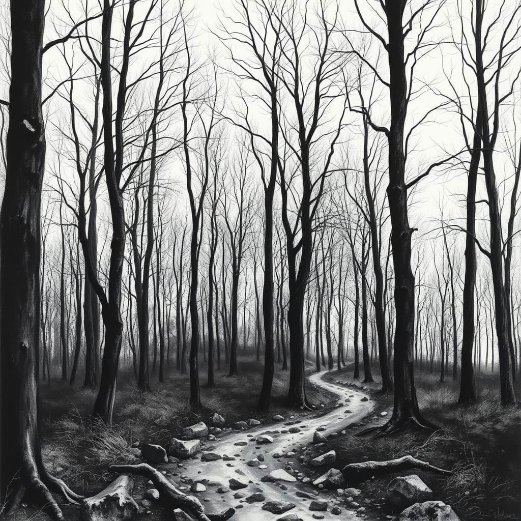 Stylized Forest in Gouache Style