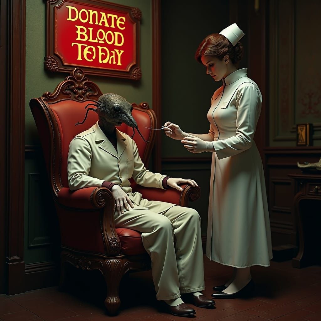 A mosquito donating blood 4