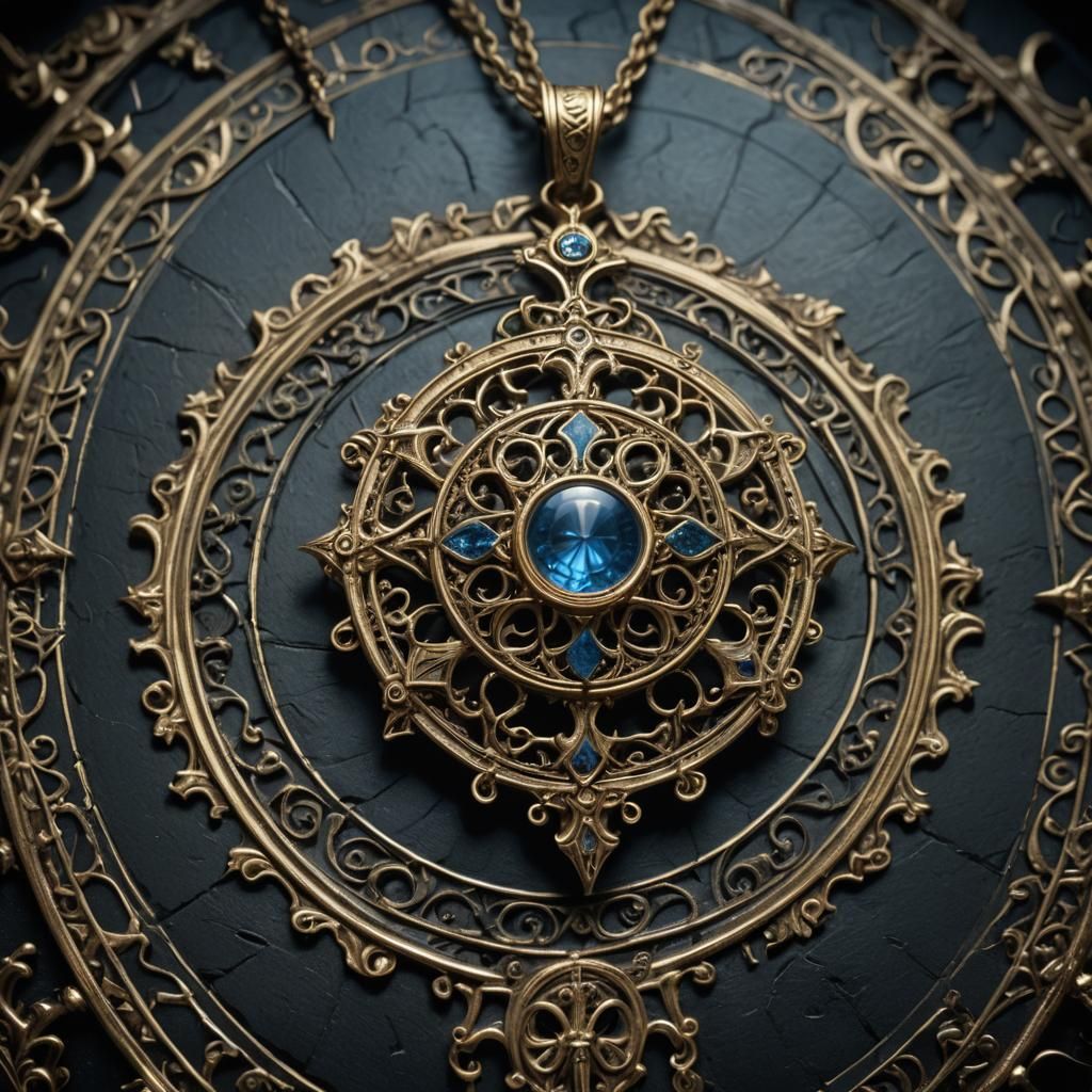 Helm Holy Symbol Pendant on Ornate Altar