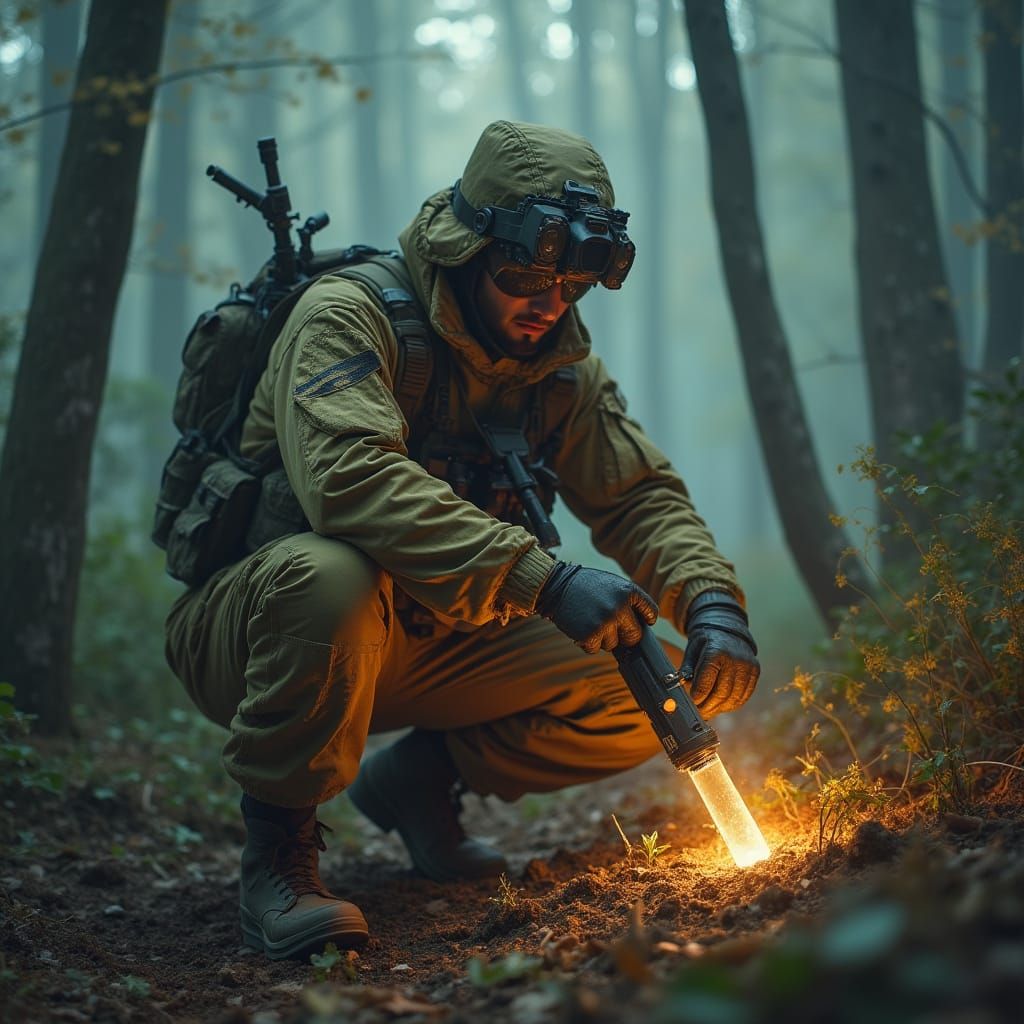 Soldier Uncovers Ancient Artifact in Misty Forest