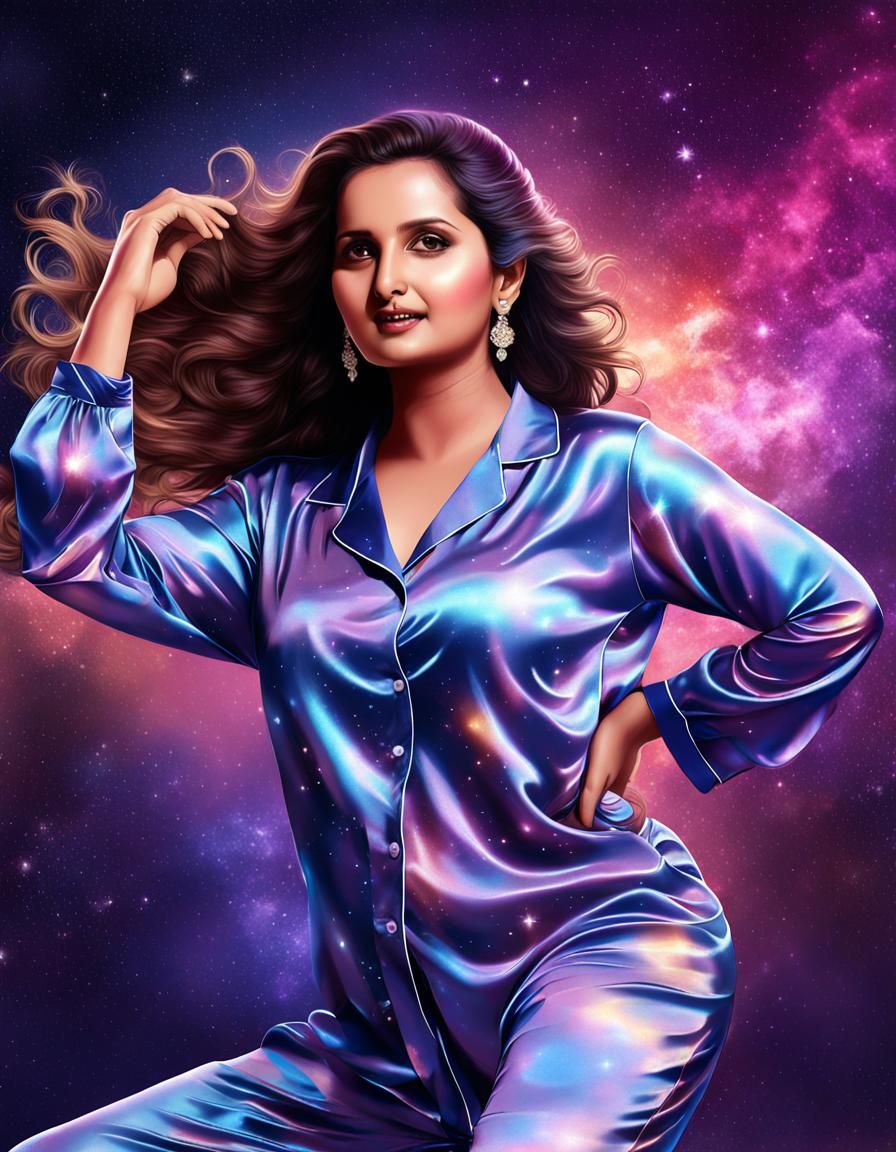 Fantasy Beauty in Holographic Astral Illustration