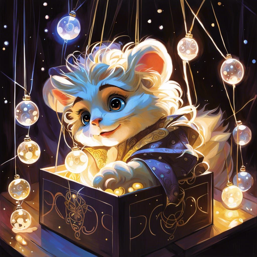 Magical Puppet Performance in Digital Painting Style